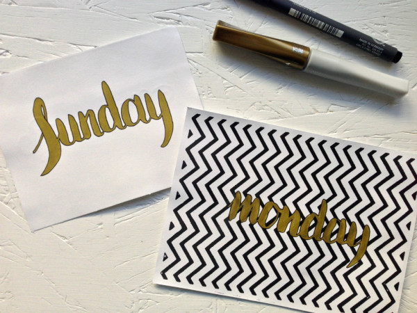 everyday letters: practice makes perfect, pens and hand-lettered monday // union jack creative